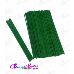Palo plástico verde 5 mm x 25 cm 100 unidades