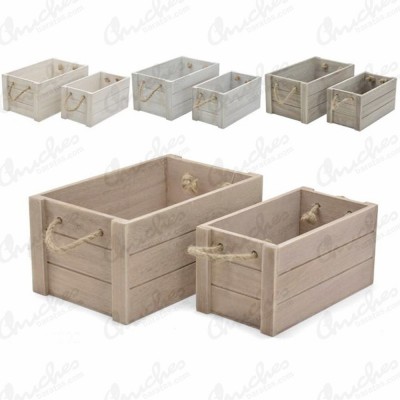 Juego 2 cajas madera grandes
