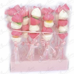 Pink and white skewers 20 units