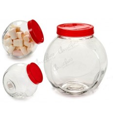 Pot glass jar red cap 4,3 L