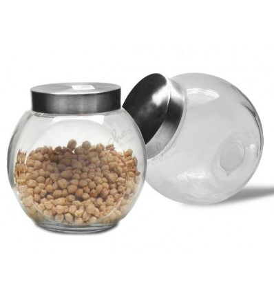 Glass jar chuchero glass lid silver 1 L