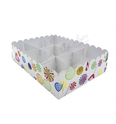 Tray 9 candy compartments Plasticized