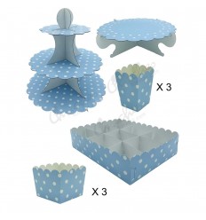 blue polka dot sweet table kit