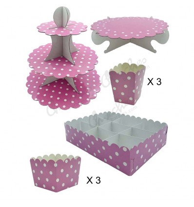 pink polka dot sweet tables kit