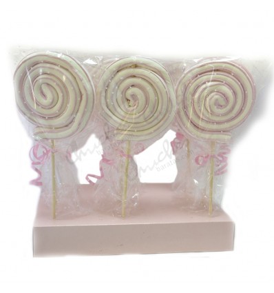 Pink and white cloud lollipop 12 units