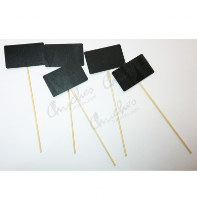 5 square boards with wooden stick