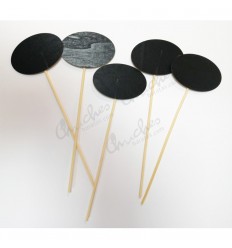 5 oval boards with wooden stick