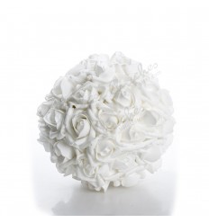 White foam roses bag 10 cm