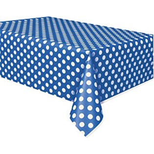 Blue polka dot tablecloth roll 1.20 x 5 mt