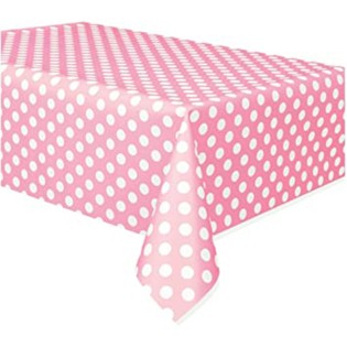 Pink polka dot tablecloth roll 1.20 x 5 mt