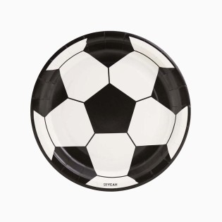 6 Platos balon de futbol 23 cm