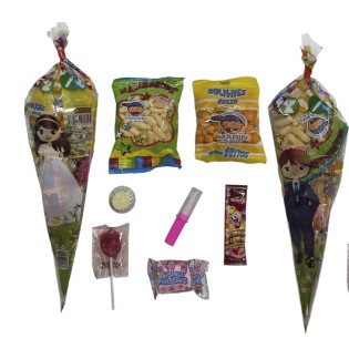 20 Bolsas cono comunión rellena chuches 40x20